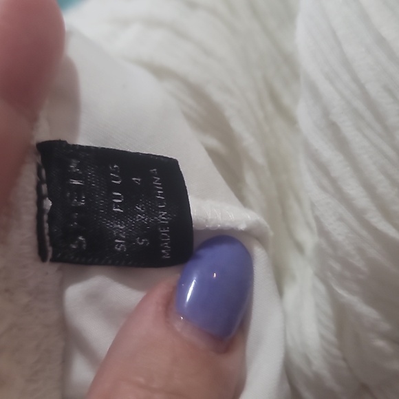 Shein Side ruched bow tie cream high waist booty shorts small - Picture 4 of 5